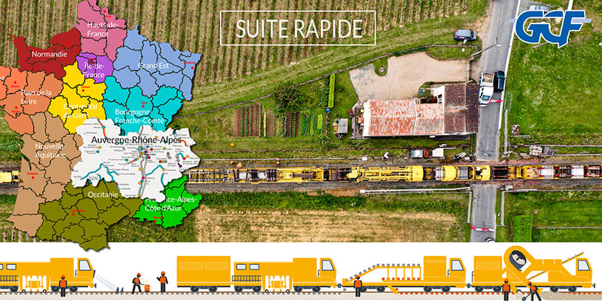Suite Rapide: in Auvergne 3 “CANTIERI RAPIDI” in 4 mesi per rinnovare 2 linee con SNCF, circa 70 chilometri di ferrovia francese 